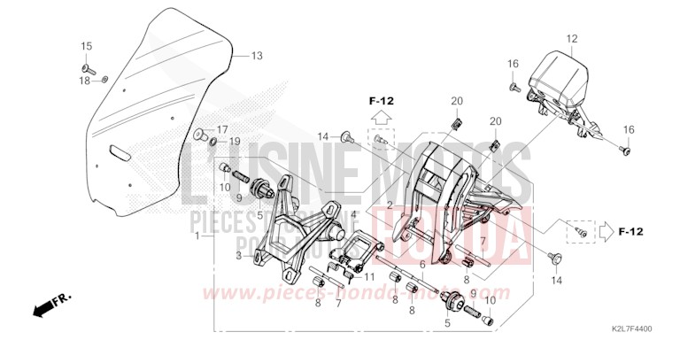 WINDSCHUTZSCHEIBE von ADV 350 MAT CARNELIAN RED METALLIC (R384) von 2023